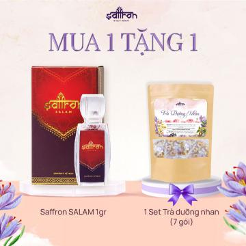 Nhụy hoa nghệ tây Saffron Salam hộp 1gram (Loại 5 năm tuổi) + Tặng 1 hủ yến chưng tứ vị