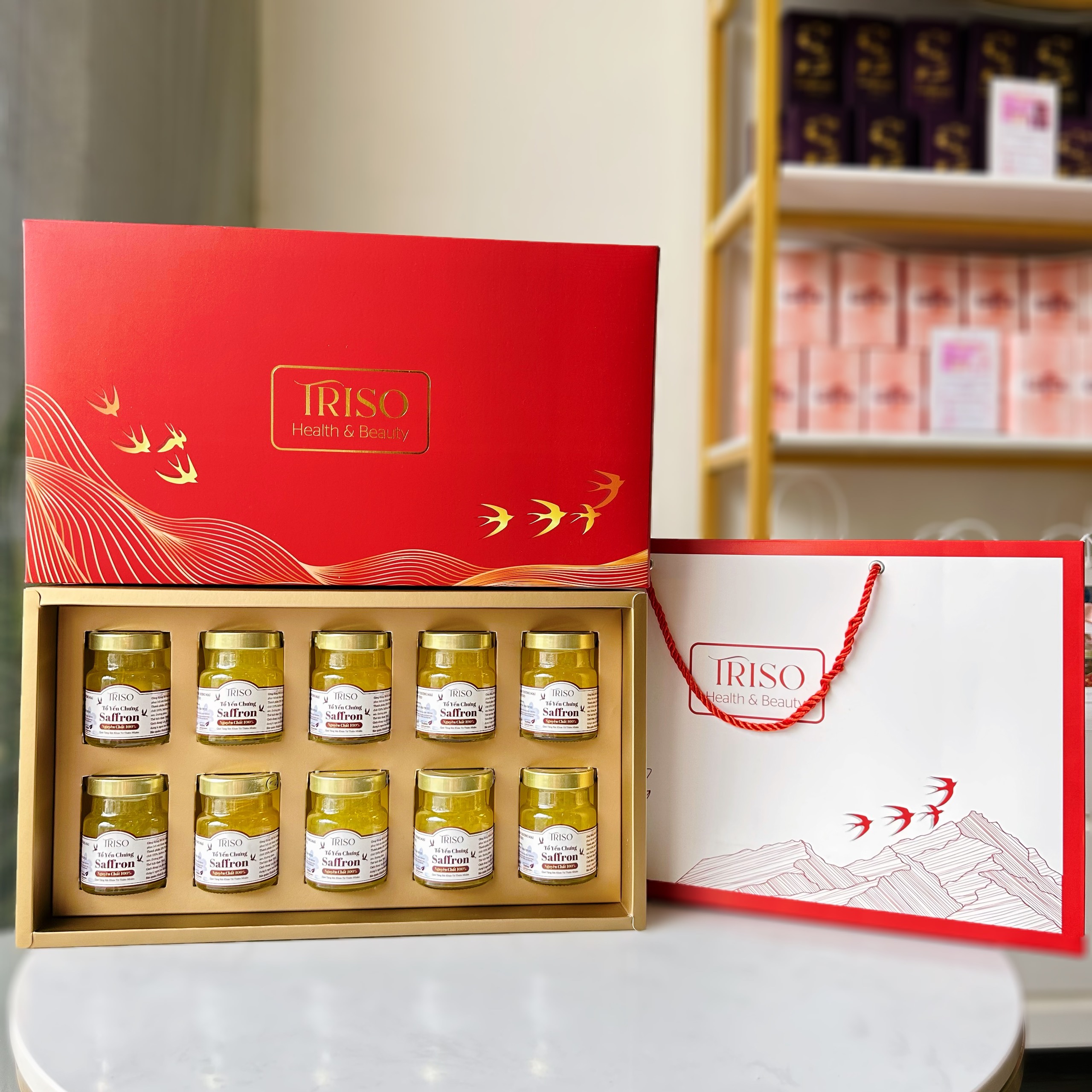 SET 10 Hũ Yến Chưng Saffron Hạt Sen [25% Yến]