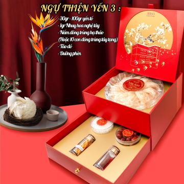 NGỰ THIỆN YẾN 3 (100gr Yến tinh chế loại 1 + 10 con đông trùng tây tạng)