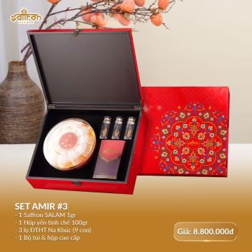 HỘP QUÀ AMIR #3 - Saffron SALAM 1gr + 100gr yến tinh chế 1 + 9 con đông trùng hạ thảo