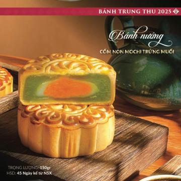 Bánh nướng Cốm non mochi trứng muối
