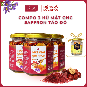 COMPO 3 HŨ MẬT ONG SAFFRON TÁO ĐỎ 180ML