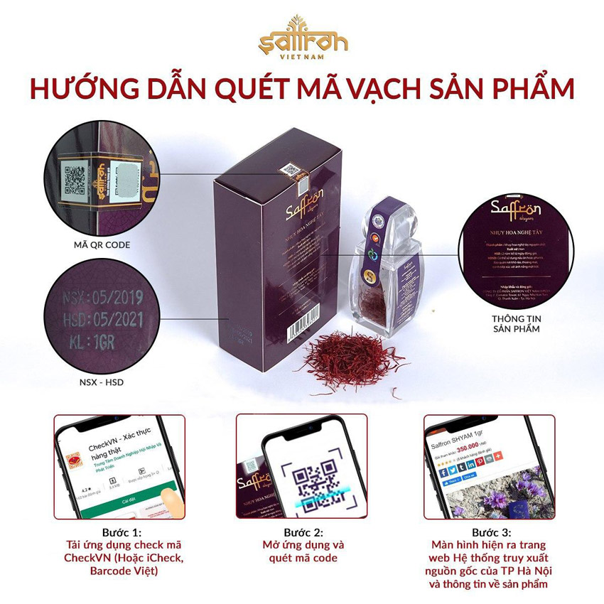 Nhụy hoa nghệ tây Saffron Shyam 1gr