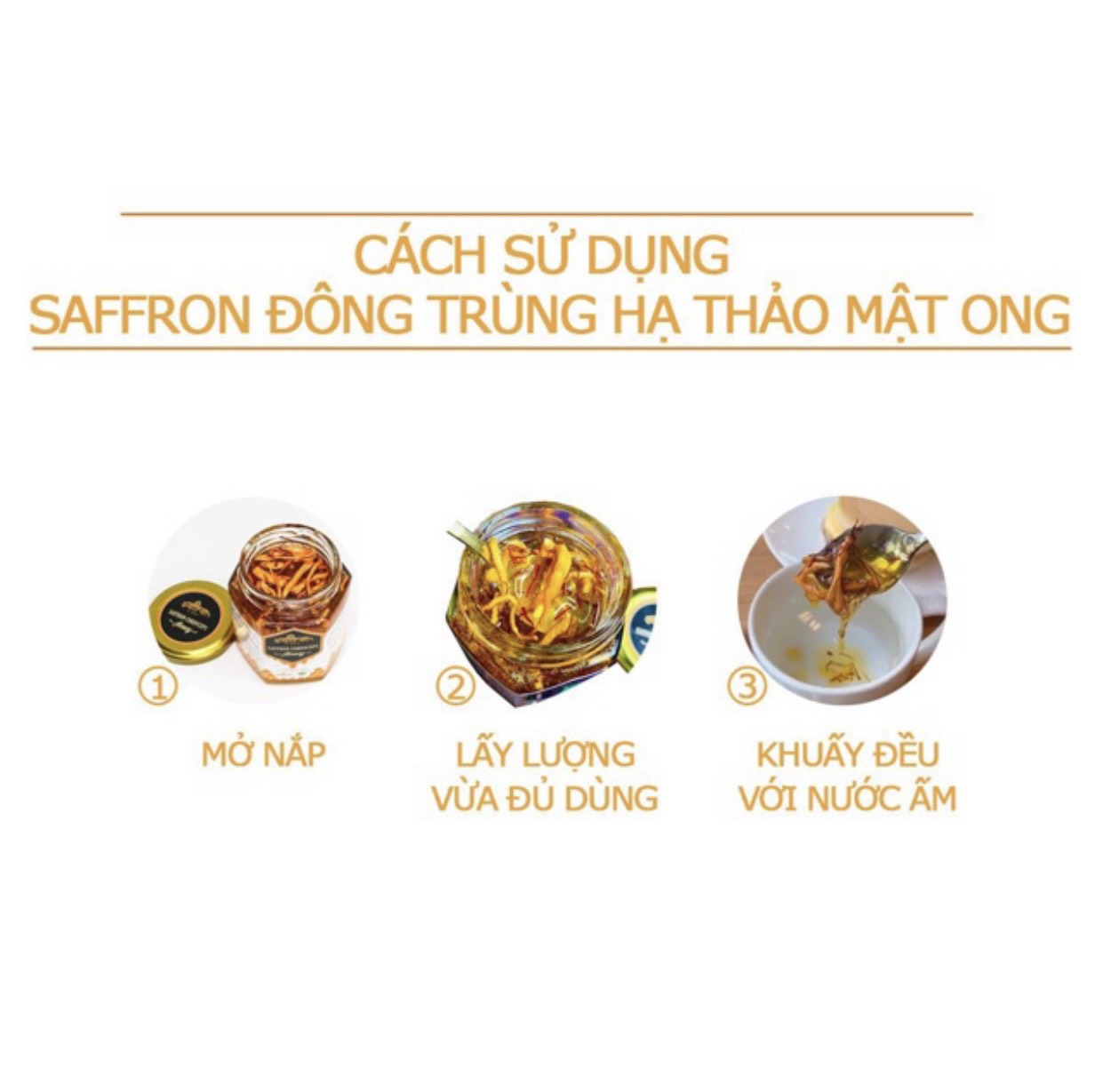 Mật ong saffron đông trùng hạ thảo