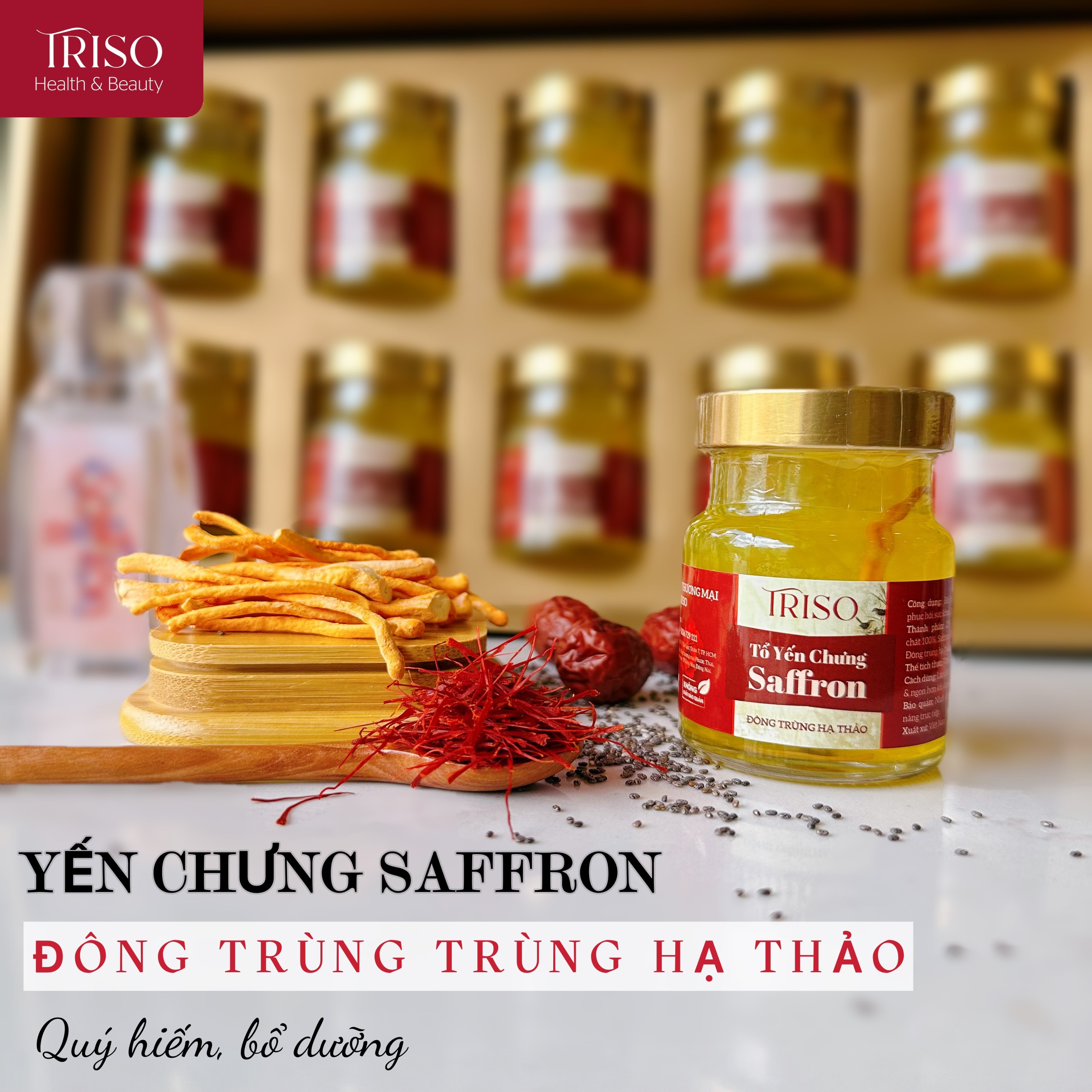10 hủ Yến chưng saffron Đông Trùng Hạ Thảo - 25% yến