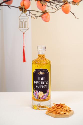 Hộp quà LAILA #3 [Rượu Saffron đông trùng hạ thảo 500ml + 20 chai sâm đông trùng hạ thảo + Trà]